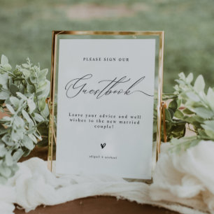 Poster Livro de Visitas de Casamento Elegante Minimalista