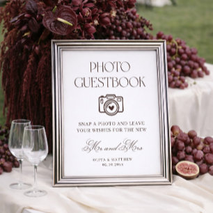 Poster Livro de Visitas de Casamento Foto Marrom