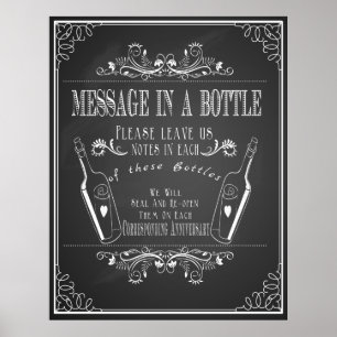 Poster Livro de visitas de casamento "Mensagem numa garra