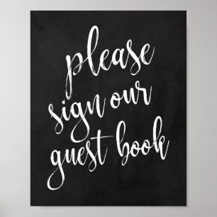 Póster Livro de Visitas de Casamento Quadro de Giz 8x10 S