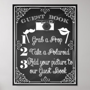 Poster Livro de visitas de foto de casamento assinado em