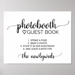 Poster Livro de Visitas de Fotocabine com Caligrafia Pret