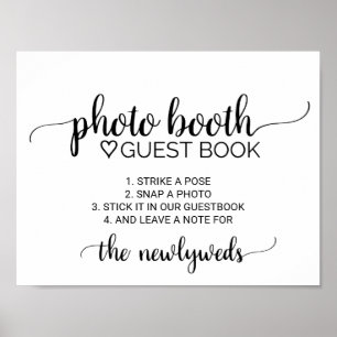 Poster Livro de Visitas de Fotocabine com Caligrafia Pret