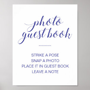 Poster Livro de Visitas de Fotos Elegante Azul Marinho Br