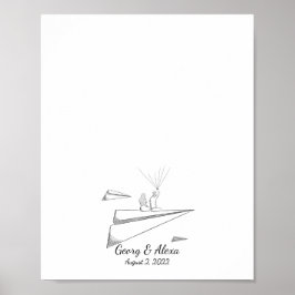 Poster Livro de Visitas de Polegar de Amor de Avião de Pa