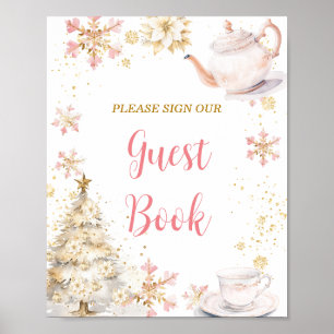 Poster Livro de Visitas do Chá de Bebê Festa de Inverno R