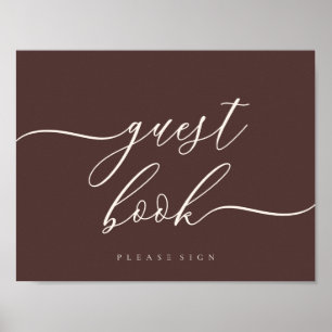 Poster Livro de Visitas Marrom Chocolate Simples Assinatu