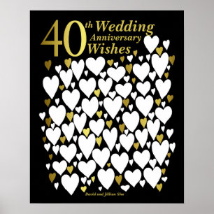 Poster Livro de Visitas para Bodas de 40 Anos
