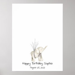 Poster Livro de Visitas Polegar de Elefante Bebê