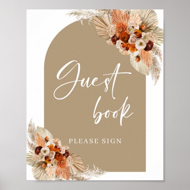 Poster Livro de visitas terracota laranja queimado bege b (Frente)