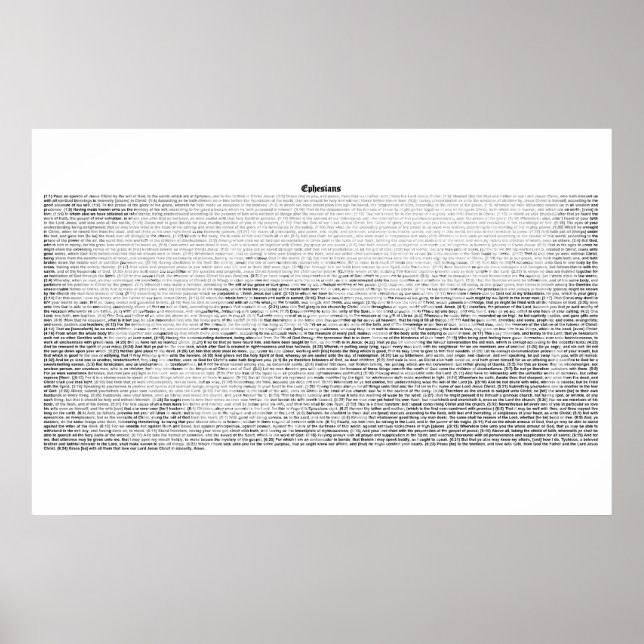 Póster Livro dos Ephesianos (texto completo do KJV) (Frente)