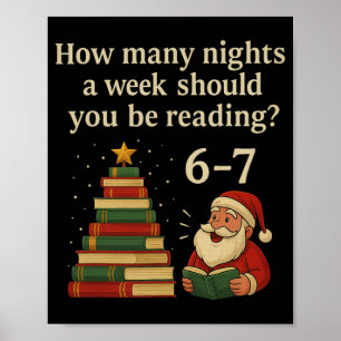 Poster Livro engraçado da árvore de Natal para leitura –