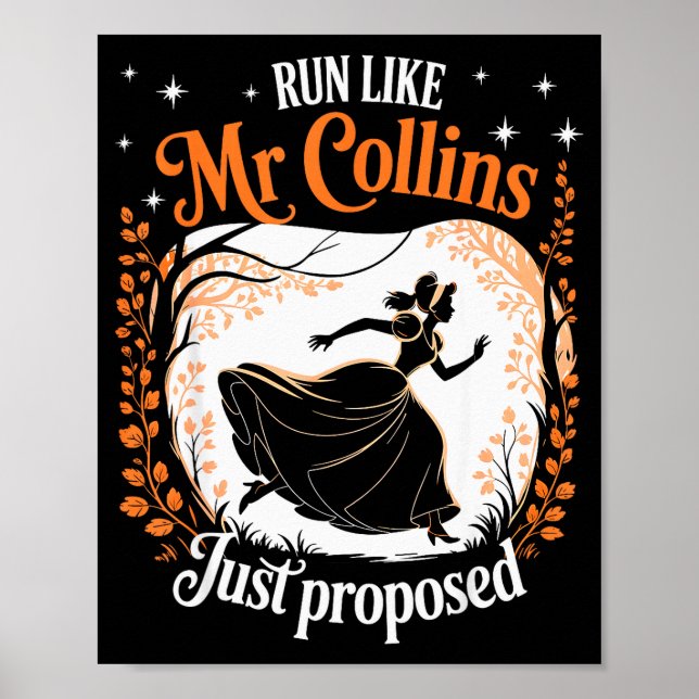 Poster Livro engraçado meme Corra como se o Sr. Collins t (Frente)