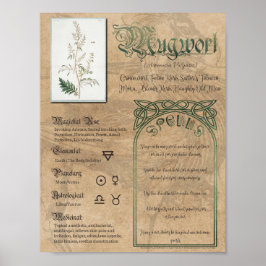Poster Livro Herbal Mugwort de Shadows Pagan Wiccan