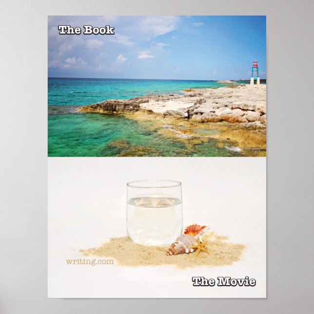 Poster Livro vs. Filme (Praia) (Frente)