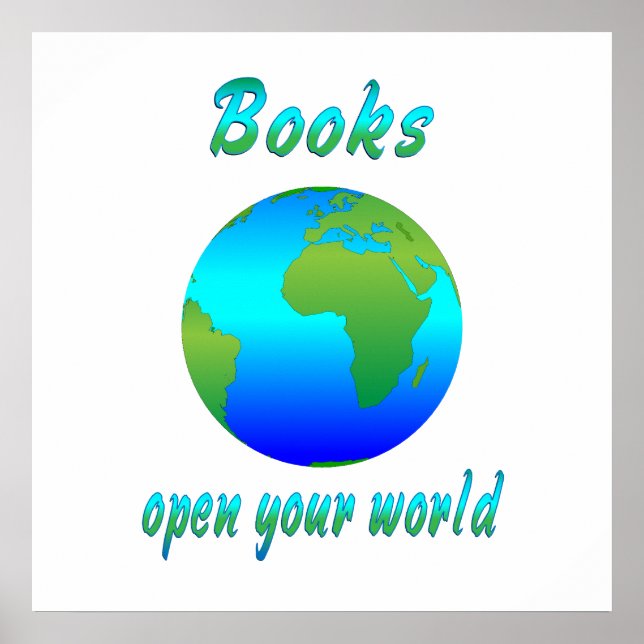 Póster Livros Abertos Mundos - A partir de US$ 11,80 (Frente)