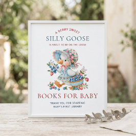 Poster Livros Berry Sweet Silly Goose para Chá de Bebê