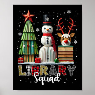 Poster Livros Bibliotecários de Natal Árvore de Natal Sno