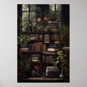 Poster Livros Botânicos Impressos, Biblioteca Verde, Vint
