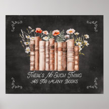 Livros com Flores e Citação em Quadro Negro
