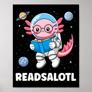 Poster Livros de Axolotl lidosaxolotl lendo livros menino
