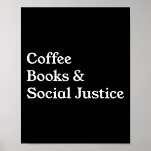 Poster Livros de café Justiça Social Igualdade de aspas