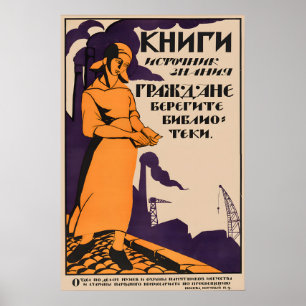 Poster Livros de cartazes da Guerra Civil Russa são a fon