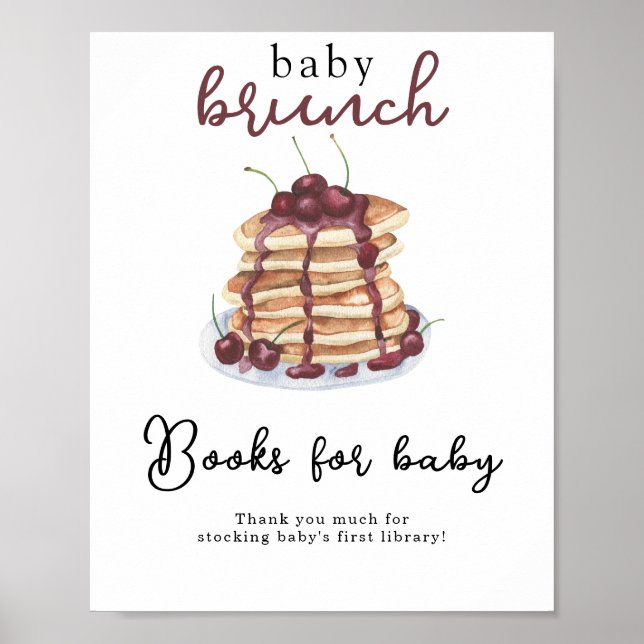 Poster Livros de chá de fraldas de Panquecas para bebês (Frente)