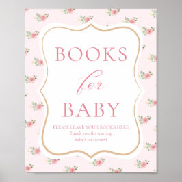 Poster Livros de Chá de fraldas do Tea Party para Bebê