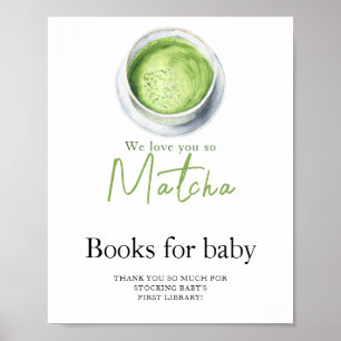 Poster Livros de chá de fraldas Tea Matcha para bebê