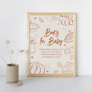 Poster Livros de Chamada de Bebê para Festa de Bebê Littl