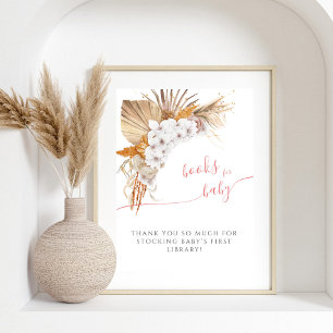 Poster Livros de Chuva de Bebê Boho Chic Aquarela Para Be