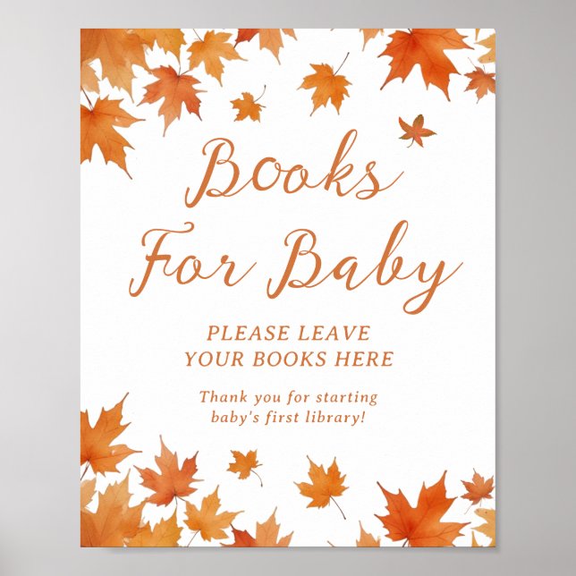Poster Livros de Chuva de Bebê de Outono para Bebê (Frente)