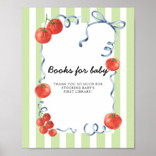 Poster Livros de chuvade bebê Tomate Baby shower