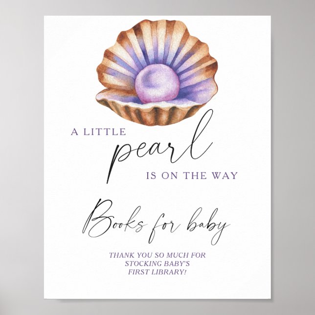 Poster Livros de chuvinha de bebê Pérola debaixo do mar (Frente)