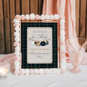 Poster Livros de Chuvinha de Bebê Xadrez Urso Luxuoso