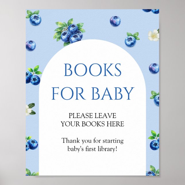 Poster Livros de Chuvinha de Mirtilo para Bebê (Frente)