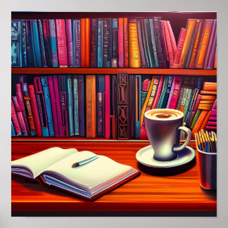 Poster Livros De Estética E Café