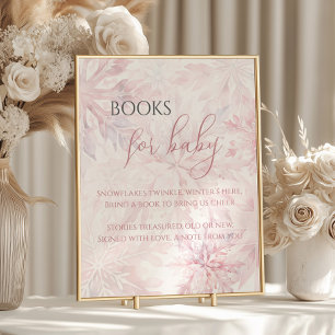 Poster Livros de Flocos de Neve Rosa-chá de fraldas para 