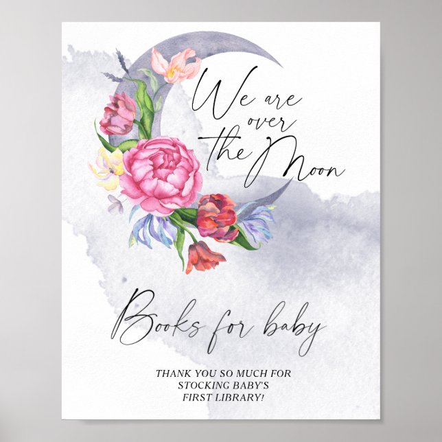 Poster Livros de Flores Além da Lua para bebê (Frente)