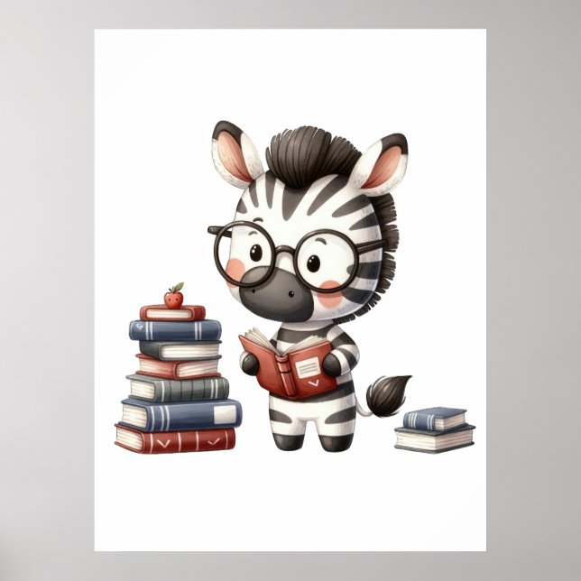 Poster Livros de Leitura da Zebra. (Frente)