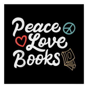 Póster Livros de Paz Geeky e Leitura Gota