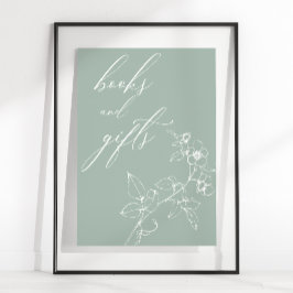Poster Livros de Presentes de Chá de Bebê Florais Atempor