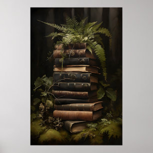 Poster Livros de Samambaia Floral Impressão, Gótico Dark 
