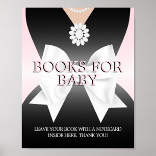 Poster Livros de Tiffany Rosa Moderno para Sinal de Chá d