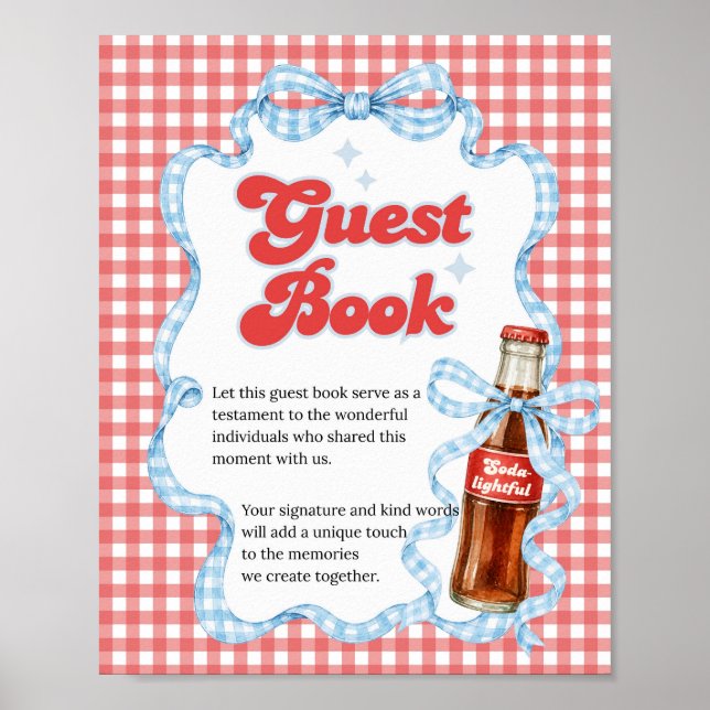Poster Livros de Visitas de Chá de Bebê de Refrigerante E (Frente)