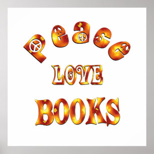 Póster LIVROS do AMOR da PAZ - começando em $11,80