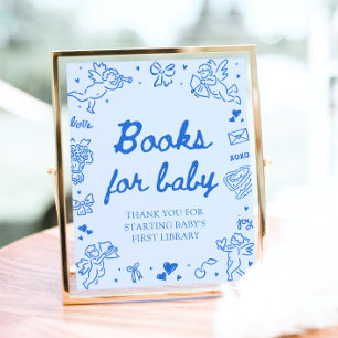 Poster Livros do Chá de Bebê Blue Valentine para o Jogo d