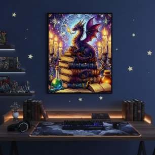 Póster Livros do Mago Dragão Místico