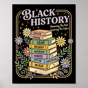 Poster livros do mês da história negra negra afro-america